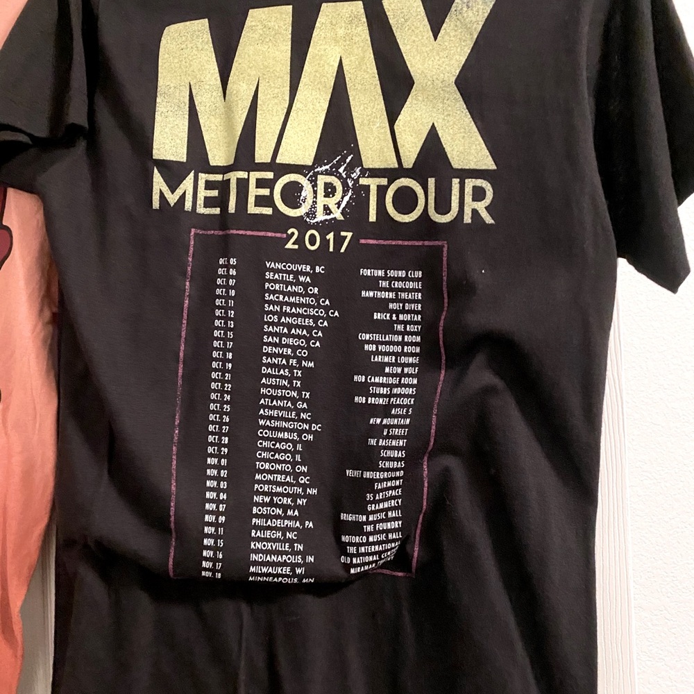 Max “ meteor “ tour tee merch